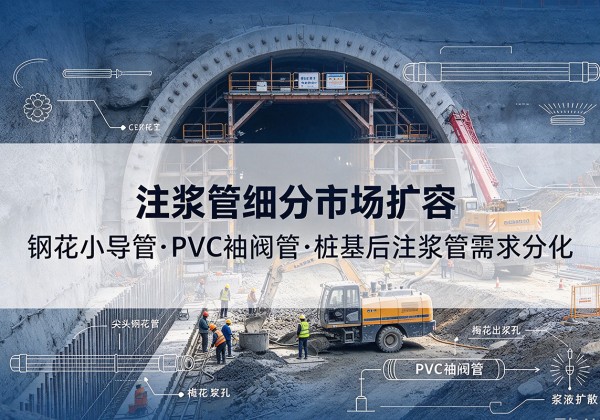 猇亭注浆管细分市场扩容，隧道钢花小导管、PVC 袖阀管、桩基后注浆管需求分化